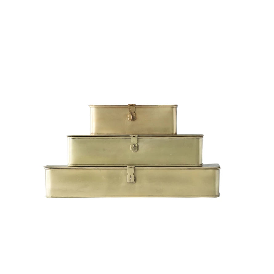 Decorative Metal Boxes, Set of 3 - Maaribu