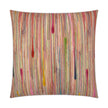 Multicolored striped pillow with textural blobs of color