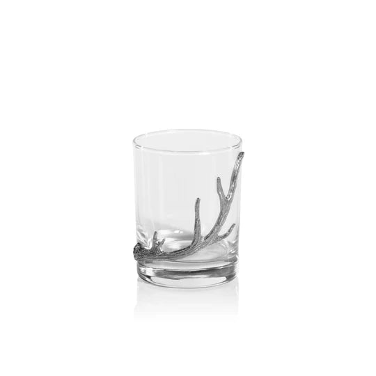 Davos Rock Glass Pewter Antler