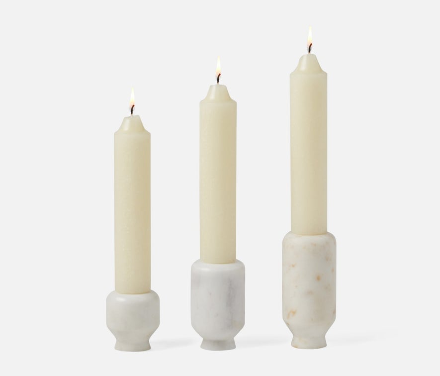 Etta Marble Candle Holders Set/3