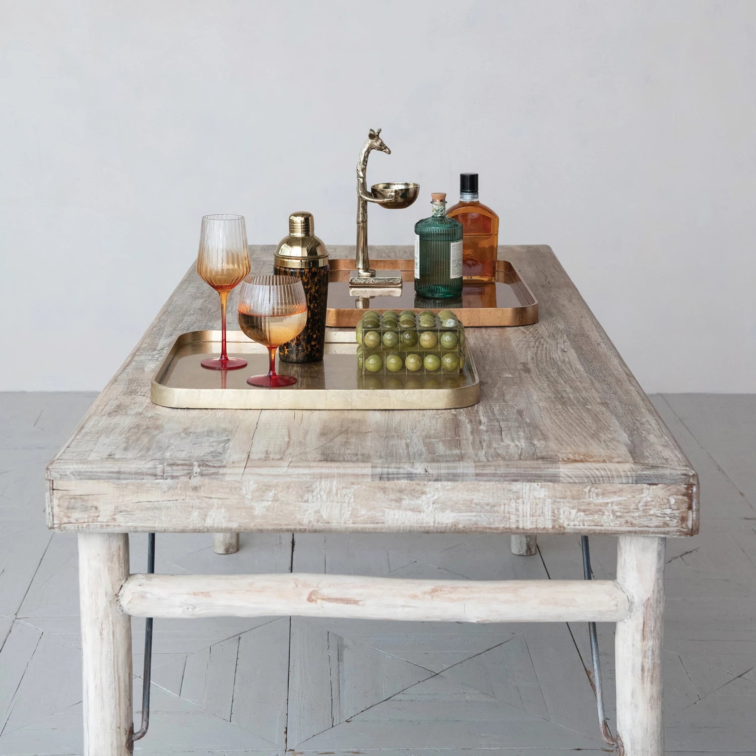 Lacquered Trays Gold + Copper Finish Set/2