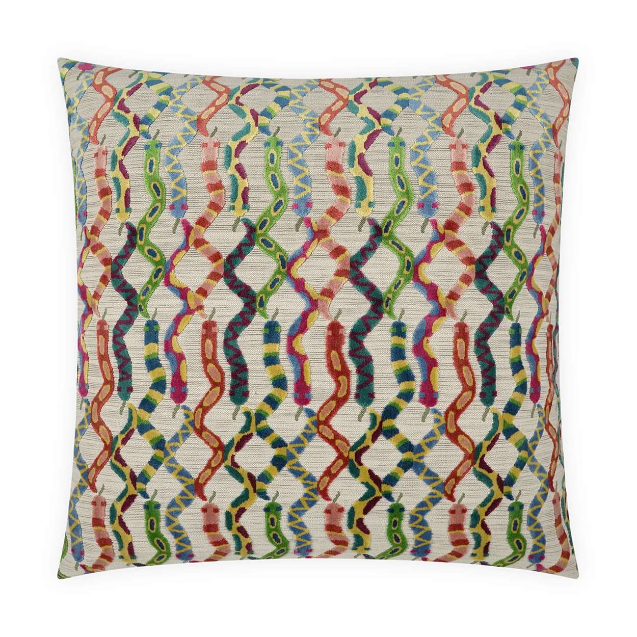Decor pillow from DV Kap with a slither pattern, featuring vibrant colors and soft fabric perfect for home decor.
