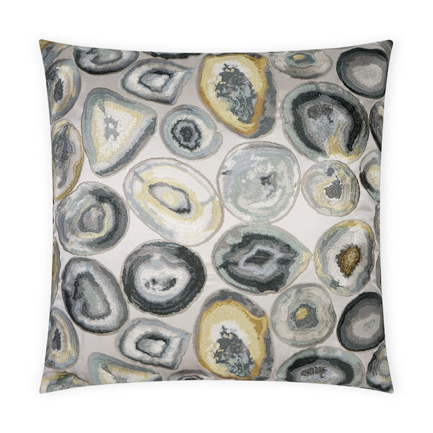 Decorative pillow with agate pattern on a white background