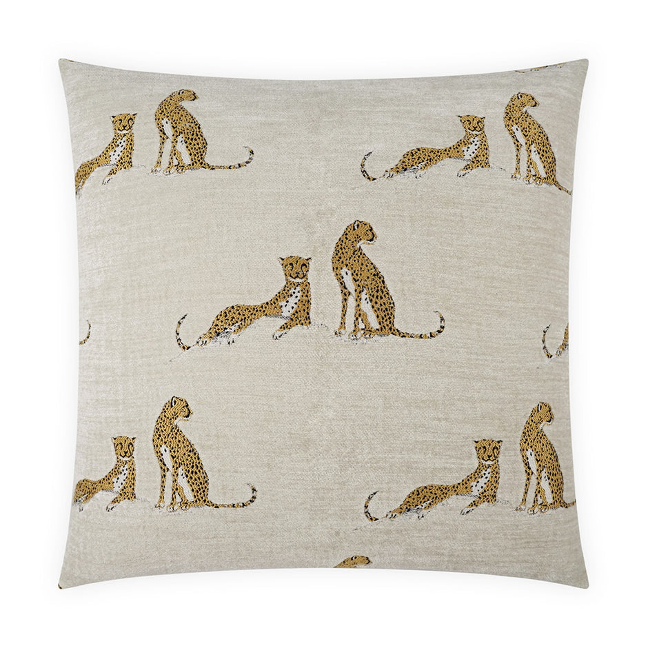Decorative pillow with leopards on a beige background