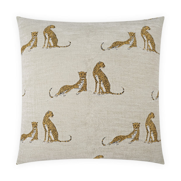 Decorative pillow with leopards on a beige background