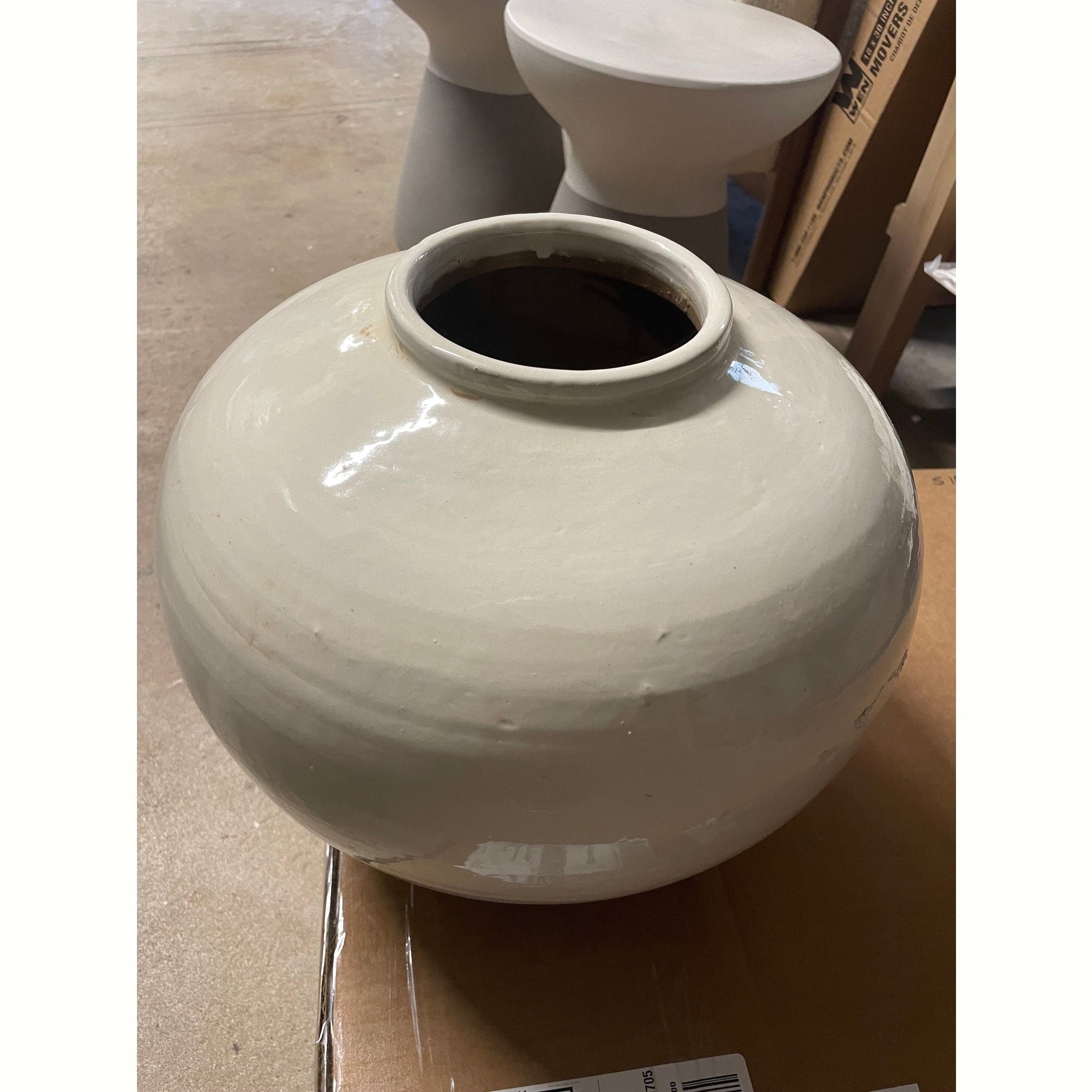 Weathered White Glazed Vase