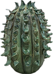 Enza Fasano Apulian ceramic cactus decor piece, white ceramic with green cactus design, perfect for home decoration.