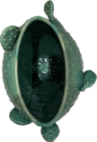 Green Apulian ceramic cactus vase by Enza Fasano, featuring a detailed cactus design and smooth ceramic finish.