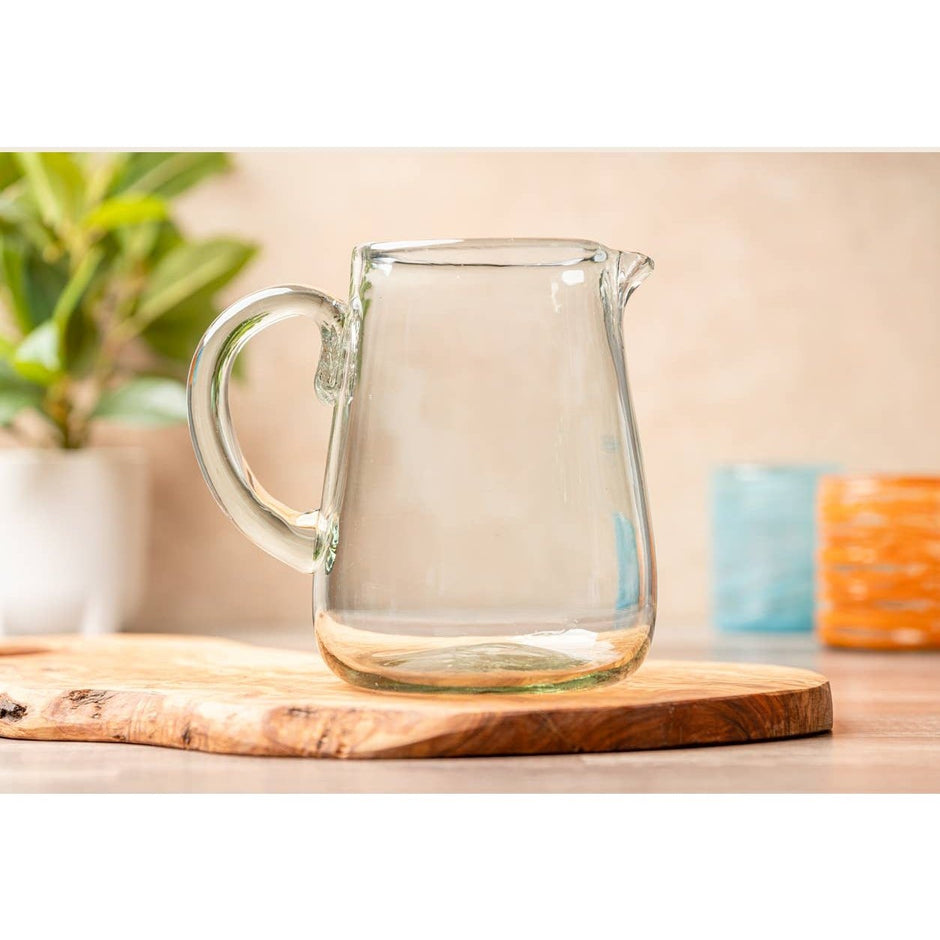 Handblown Glass Pitcher - Clear