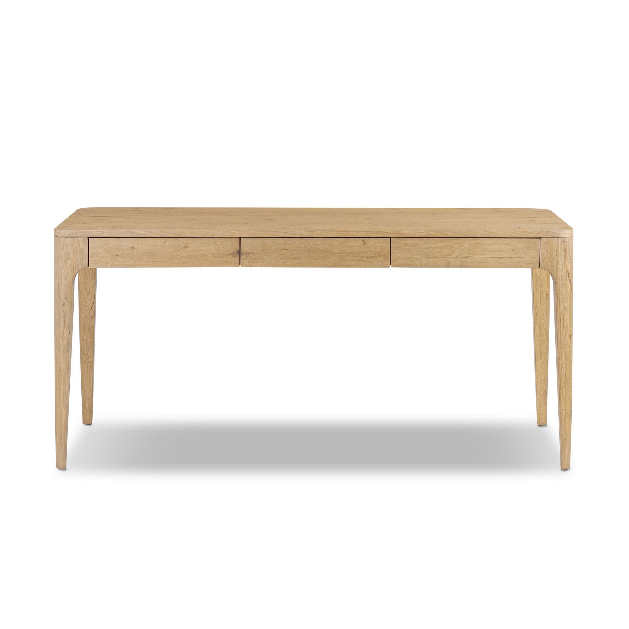 Modern Burke Desk by Four Hands featuring sleek wood finish and minimalist design, ideal for contemporary home or office use.