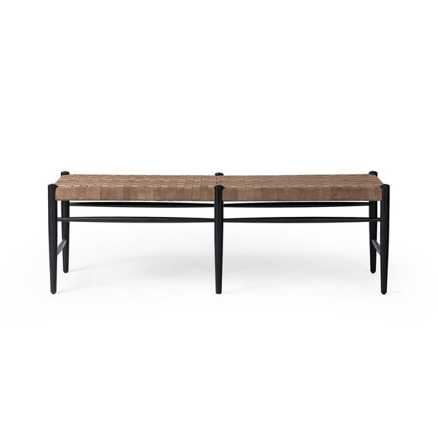 Four Hands Wyatt nightstand with a sleek wooden finish and modern design, featuring a single drawer and open shelf.