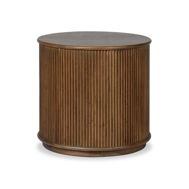 Four Hands Ona End Table, sleek side table with modern design and wooden finish, ideal for living room or bedroom decor.