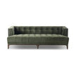 Olive green Dylan velvet tufted sofa by Four Hands, 78-inch width, showcasing plush upholstery and elegant tufted design.