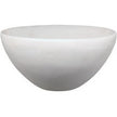 A large white faux alabaster decorative bowl with a matte finish.
