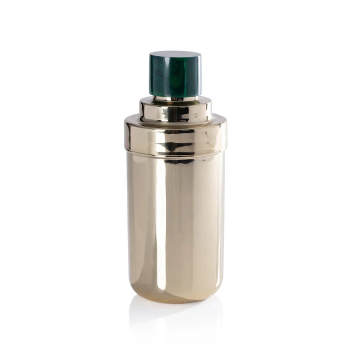 Spiga Gold Cocktail Shaker w/ Green Top
