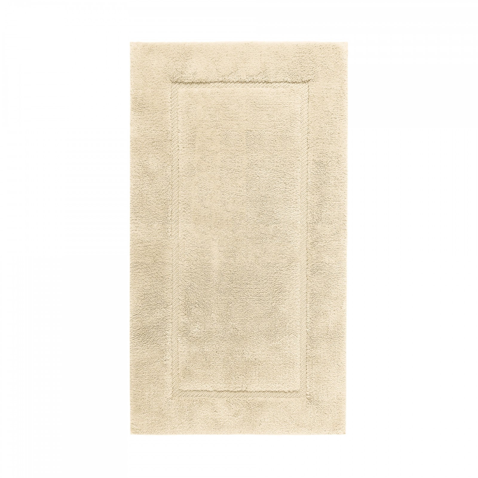Graccioza Egoist bath rug in white, 28x47 inches, soft plush fabric with textured design for bathroom decor.