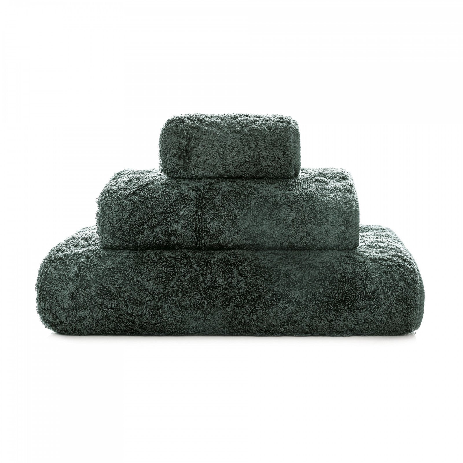 Gray Graccioza Egoist hand towel with soft, plush texture and subtle striped pattern, perfect for bathroom use.
