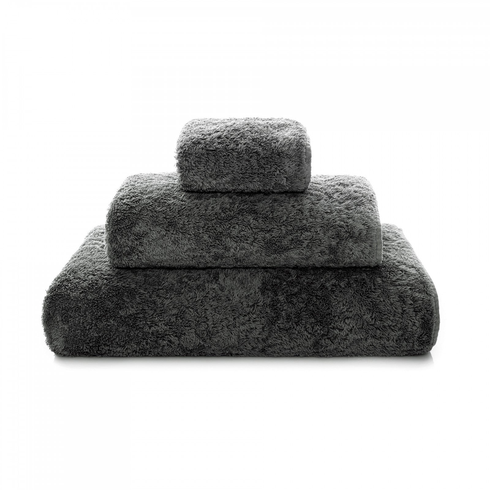 White Graccioza Egoist hand towel with soft, plush fabric, folded neatly to showcase its luxurious texture and quality.