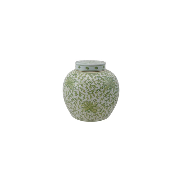 Vintage Ginger Jar Green Floral