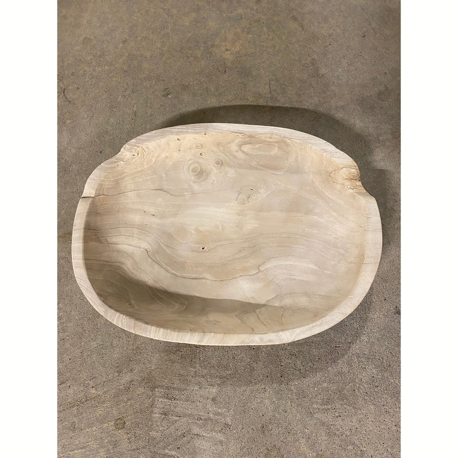 Bleached Oval Teak Bowl