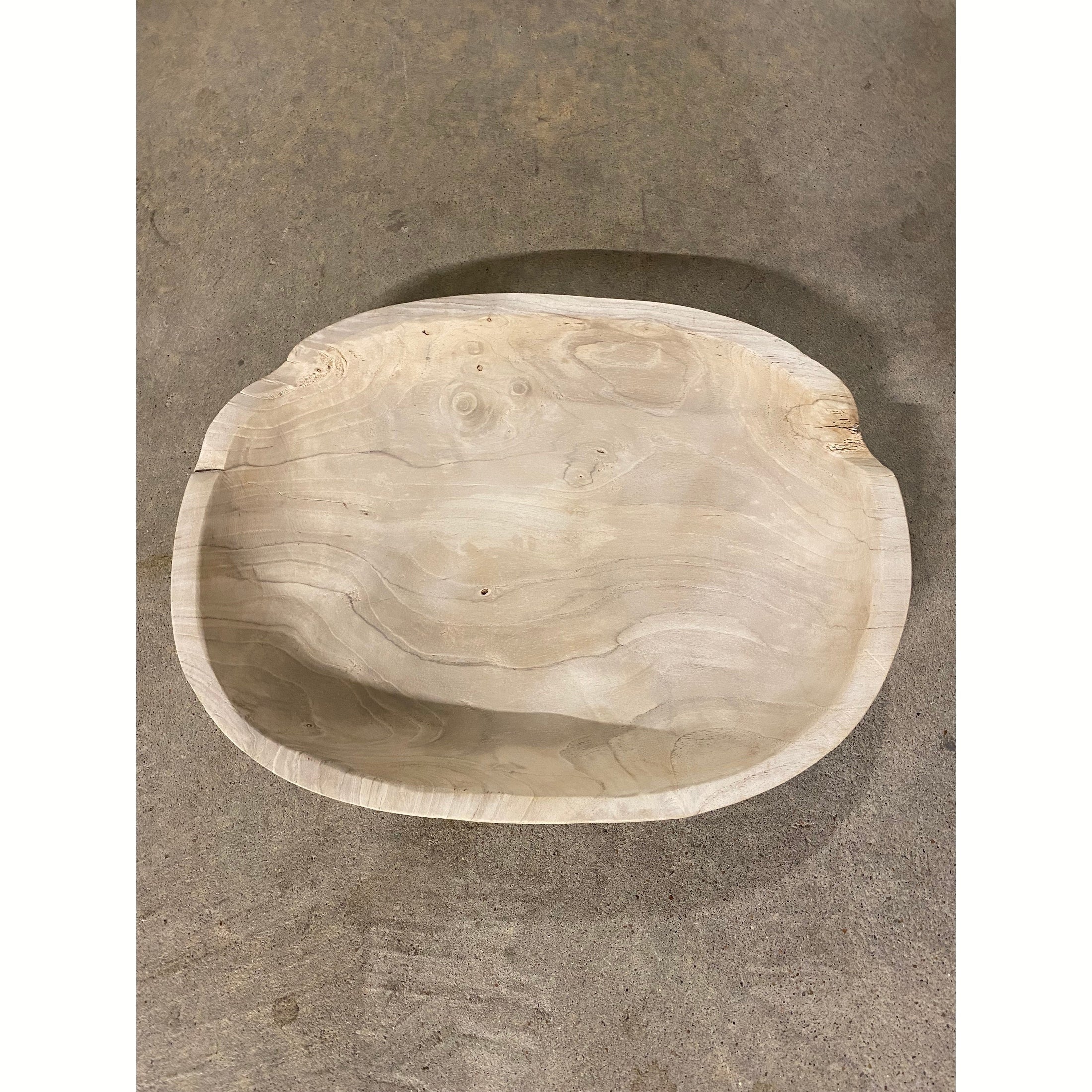 Bleached Oval Teak Bowl