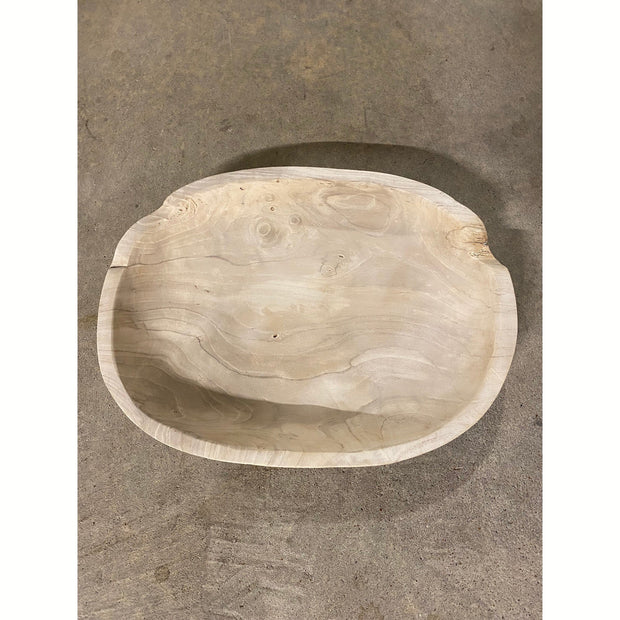 Bleached Oval Teak Bowl