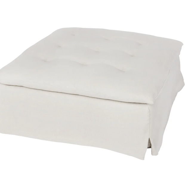 Cisco Sage Square Ottoman Slipcovered Brevard Birch - Maaribu