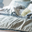 Winter white Paloma Bed End Blanket by Bella Notte, soft and cozy blanket draped over a bed for a stylish look.