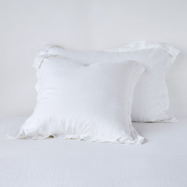 White linen standard sham by Bella Notte, featuring a soft, textured fabric with a clean, tailored look for bedding decor.