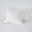 White linen sham from Bella Notte in winter white, standard size, featuring a soft, textured fabric and elegant design.