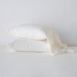 King size Linen Whisper Pillowcase in Winter White from Bella Notte, showcasing soft, luxurious linen fabric and elegant style.