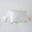 Deluxe Linen Whisper Sham in Winter White by Bella Notte, featuring soft, luxurious linen fabric and elegant pillow design.