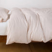 King-sized Madera Luxe Duvet Cover in Pearl by Bella Notte, showcasing soft, luxurious fabric and elegant design.