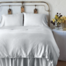Sterling Madera Luxe King flat sheet by Bella Notte, soft white bedding with elegant, luxurious fabric for a stylish bedroom look.