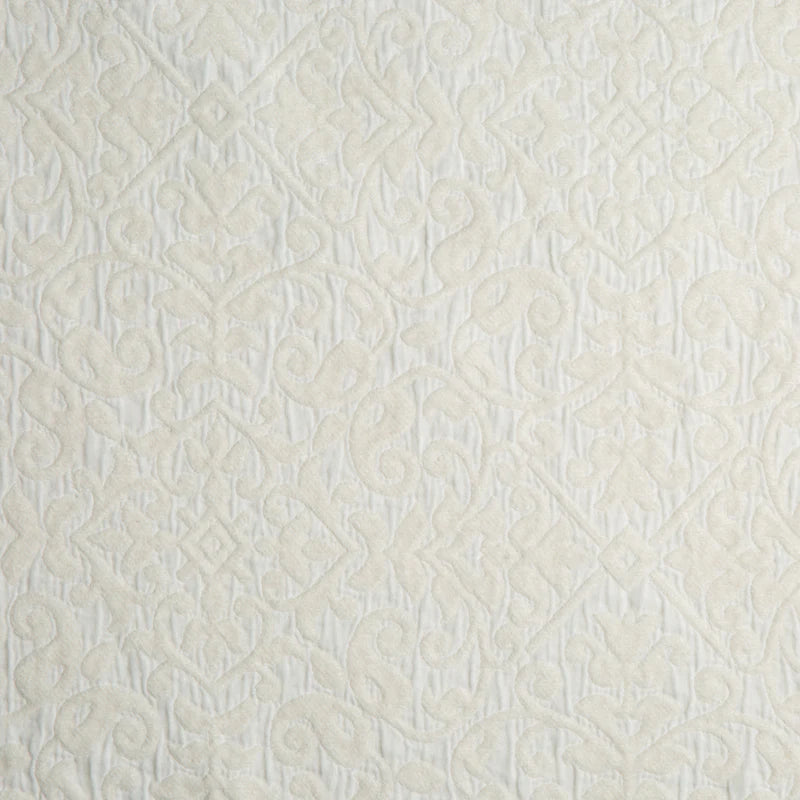 King Vienna Coverlet in Winter White by Bella Notte, showcasing a luxurious, soft textured bedding with elegant detailing.