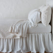 White Vienna Coverlet by Bella Notte in Queen size, featuring a soft, textured winter-inspired design.