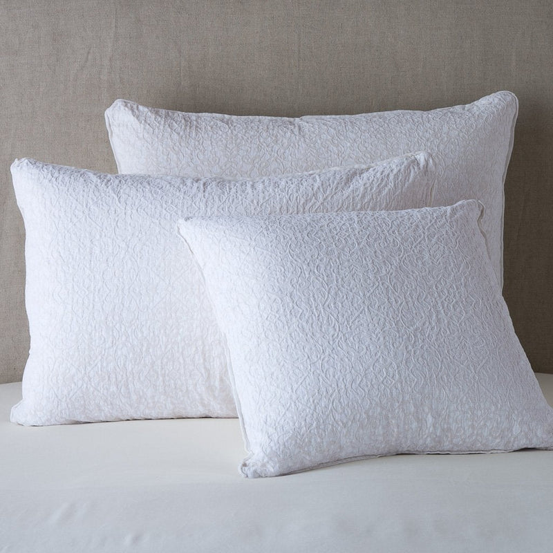 White Vienna Sham by Bella Notte, plush deluxe bedding accessory with elegant fabric and detailed stitching.