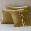 In Stock Bella Notte Carmen Sham Deluxe in fog color with elegant, soft fabric and decorative stitching detail.