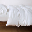 White Queen-sized Madera Luxe duvet cover by Bella Notte, featuring elegant, soft fabric and intricate detailing.