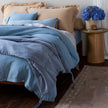 In Stock Bella Notte Taline throw blanket in Tahoe Blue, soft fabric with a cozy, luxurious texture and stylish design.