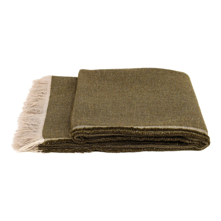 White Uniq'uity Allen throw blanket, soft and cozy fabric, perfect for adding warmth and style to your living space.