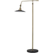 Brass modern floor lamp by Jamie Young with sleek design and adjustable arm, perfect for contemporary living spaces.