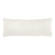Textured white lumbar pillow on a white background