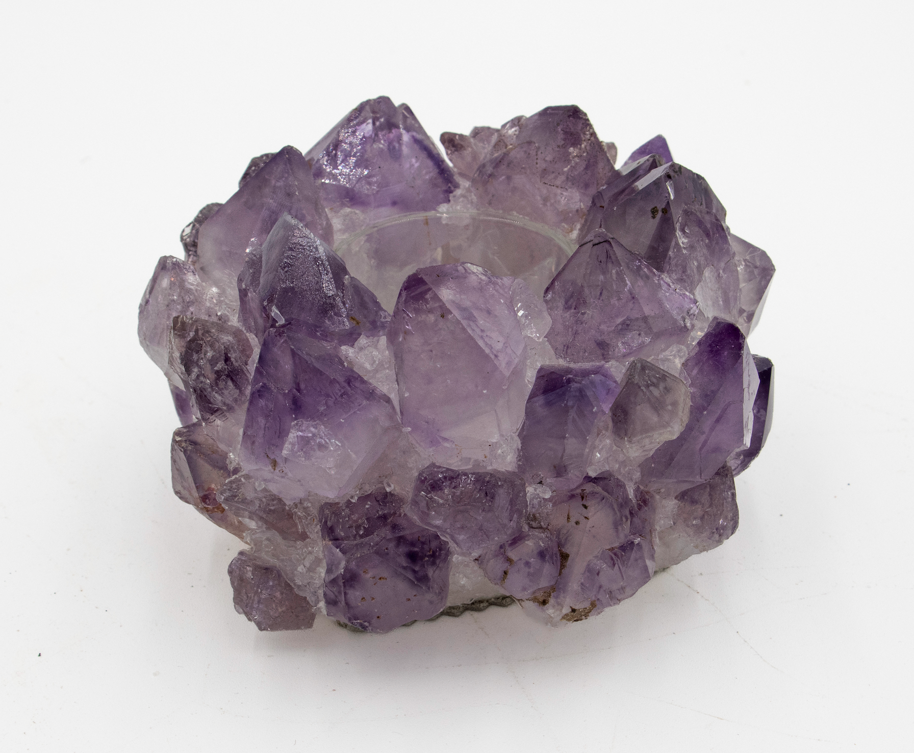 Petite Votive Amethyst candle holder by Kathryn McCoy featuring a small, purple glass design for decorative candle display.