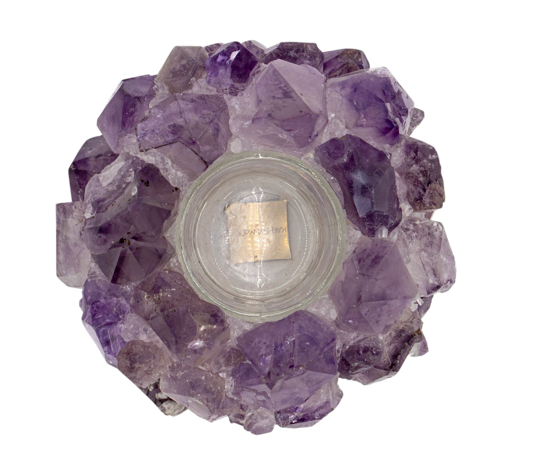 Petite Votive Amethyst candle holder by Kathryn McCoy featuring a small, purple glass design for decorative candle display.