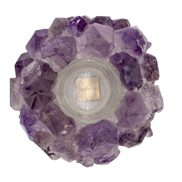 Petite Votive Amethyst candle holder by Kathryn McCoy featuring a small, purple glass design for decorative candle display.