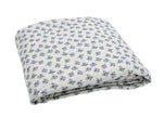 Linen Salvage Rosebud Lilac Queen Duvet Cover with floral pattern and soft fabric, styled on a bed.