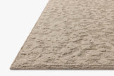 Loloi Prudence area rug in stone and ivory, 9x13 size, featuring intricate pattern and soft woven texture.