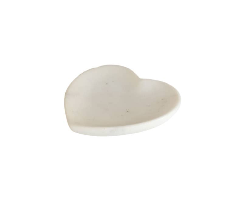 Marble heart-shaped dish from Belle de Provence bath accessories collection by Lothantique Inc., perfect for holding small toiletries or decor.