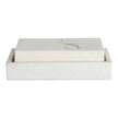 Belle de Provence marble napkin tray by Lothantique Inc. elegant bath accessory with a smooth, polished marble surface.
